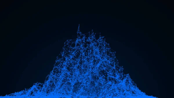 Wireframe mountain. Abstract background digital landscape. 3d render