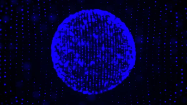 光る粒子空間にカラフルな球 抽象的な背景 レンダリング — ストック写真