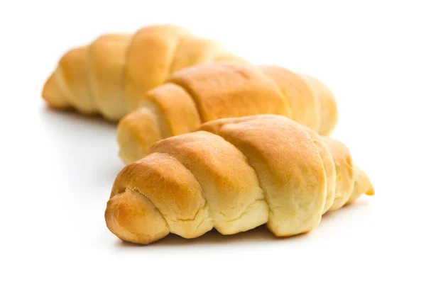 Välsmakande Smörig Croissanter Isolerad Vit Bakgrund — Stockfoto