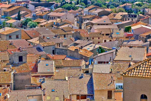 Vistas Los Tejados Del Pueblo Medieval Gruissan Franja Sur — Foto de Stock