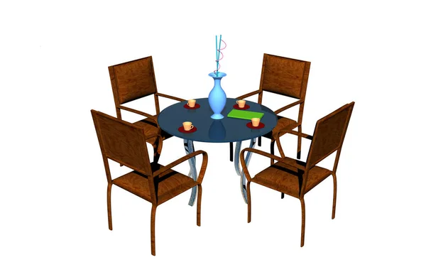 Sitting Area Dishes — Stock Photo, Image