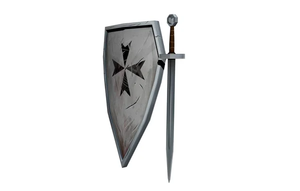 Escudo Armas Los Cruzados Edad Media — Foto de Stock