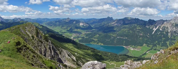 Άποψη Του Haldensee Tannheimer Tal Tyrol Austria — Φωτογραφία Αρχείου