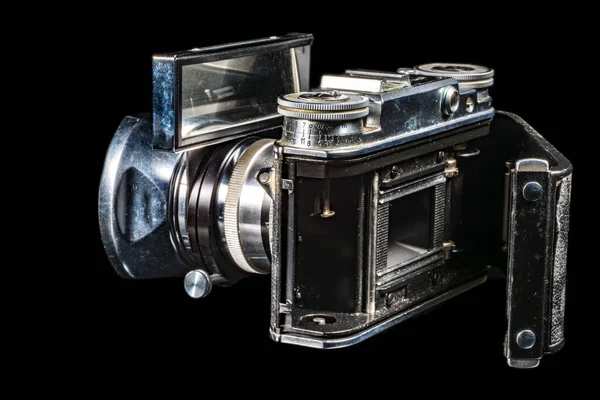 Alte Kamera Auf Schwarz — Stockfoto