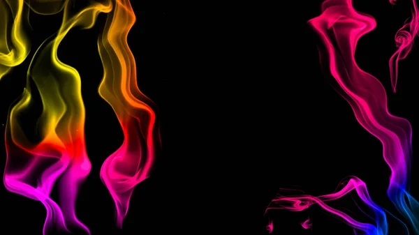Анимация Цветного Дыма Черном Фоне Сочный Свежий Цвет Рендеринг — стоковое фото