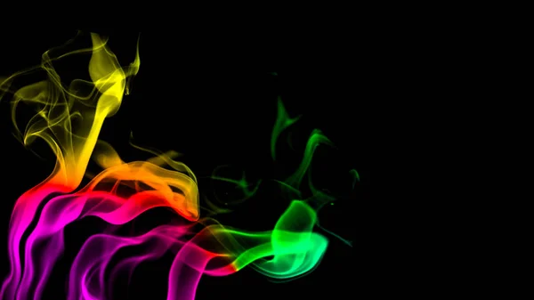 Colorful Smoke Black Background Rendering — Stock Photo, Image