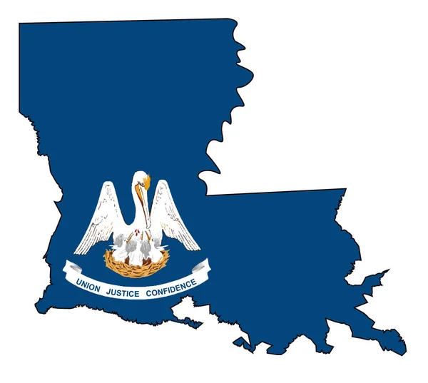 Állami Megjelenítése Vázlat Louisiana Mint Egy Fehér Háttér Lobogó Szerinti — Stock Fotó
