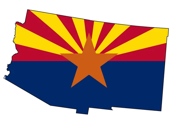 Mapa Esquemático Del Estado Arizona Sobre Fondo Blanco Con Incrustación — Foto de Stock