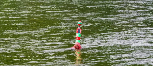 Fluss Rhein Boje Wasser Strom Richtung — Stockfoto