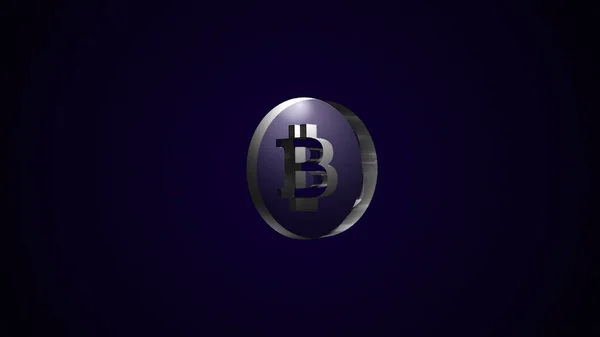 Abstracte Achtergrond Met Glas Bitcoin Teken Digitale Achtergrond Rendering — Stockfoto