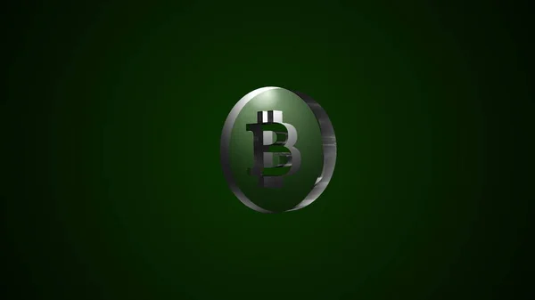 Tło Szkła Bitcoin Znak Digital Tło Renderowania — Zdjęcie stockowe