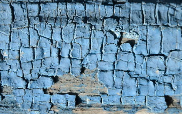Textura Pintura Azul Agrietada Madera — Foto de Stock