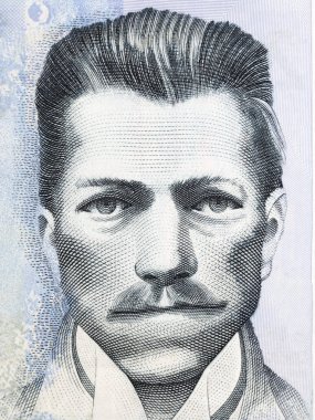 Julio Garavito Armero portrait from Colombian money  clipart