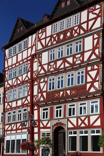 Historische Fachwerkhäuser Marktplatz Butzbach — Stockfoto