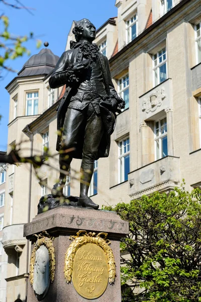 Goethe Monumento Lipsia — Foto Stock