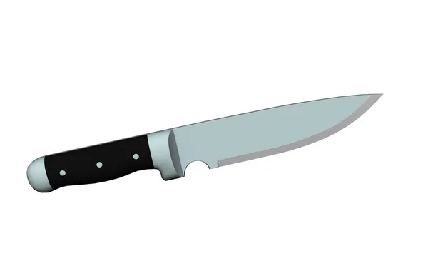 Cuchillo Cocina Aislado Sobre Fondo Blanco — Foto de Stock