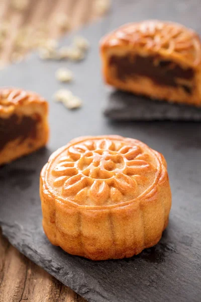 Mooncake Ένα Είδος Παραδοσιακού Κινέζικου Φαγητού Για Φεστιβάλ Mid Autumn — Φωτογραφία Αρχείου