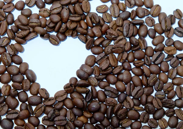 Frijoles Café Forma Corazón Fondo Blanco —  Fotos de Stock