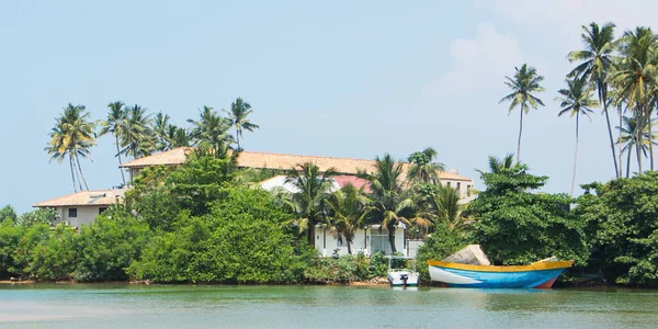 Ház Hajóval Nem Messze Mirissától Srí Lankán — Stock Fotó