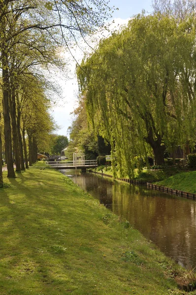 Canaux Fossés Drainage Delft Dans Holland Sud — Photo