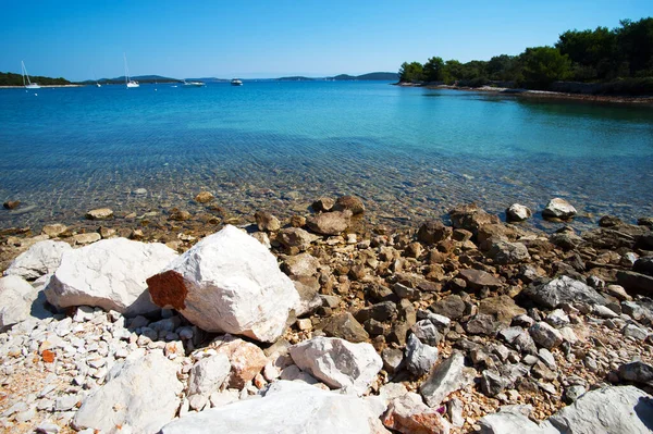 Rocky Coast Front Blue Sea Croatia — Stock Photo, Image