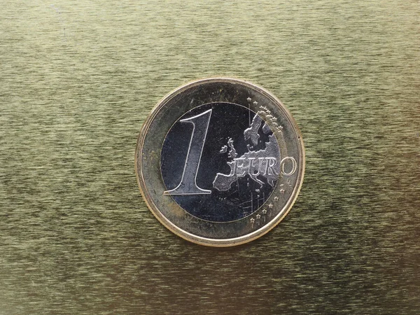Κέρμα Ευρώ Ευρώ Νόμισμα Της Ευρωπαϊκής Ένωσης Χρυσό Φόντο Αντανάκλαση — Φωτογραφία Αρχείου