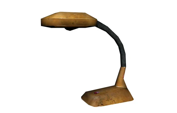 Vieille Table Bois Avec Une Lampe — Photo