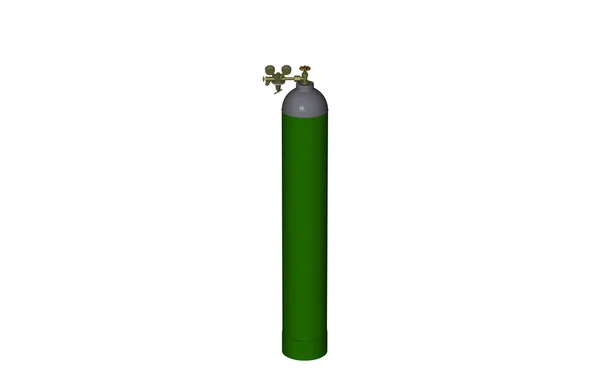 Cilindro Gas Comprimido Con Manómetro — Foto de Stock