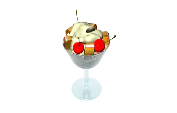 Fruits Ice Cream Cup — Stock Photo, Image