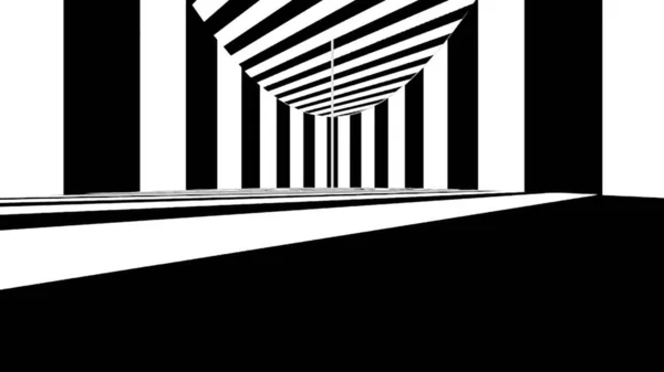 Abstracte Optische Kunst Zwart Wit Lijnen Rendering — Stockfoto