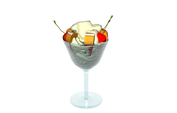 Früchte Eisbecher — Stockfoto