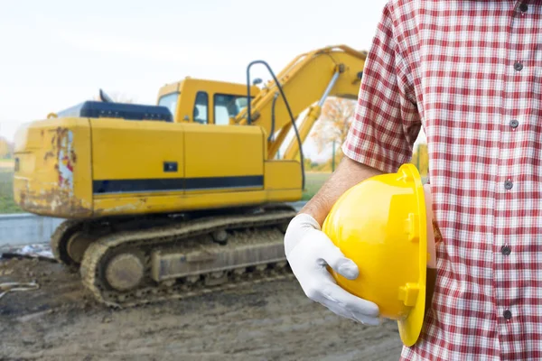 Trabalhador Construção Capataz Canteiro Obras — Fotografia de Stock