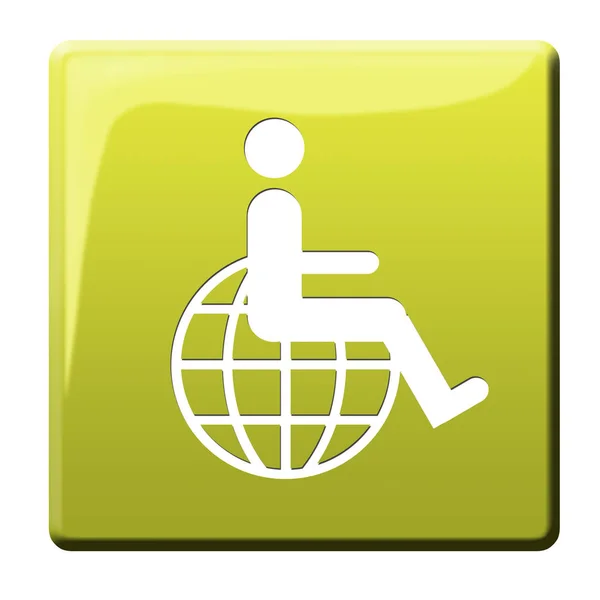 世界中で障害のある車椅子の惑星 — ストック写真
