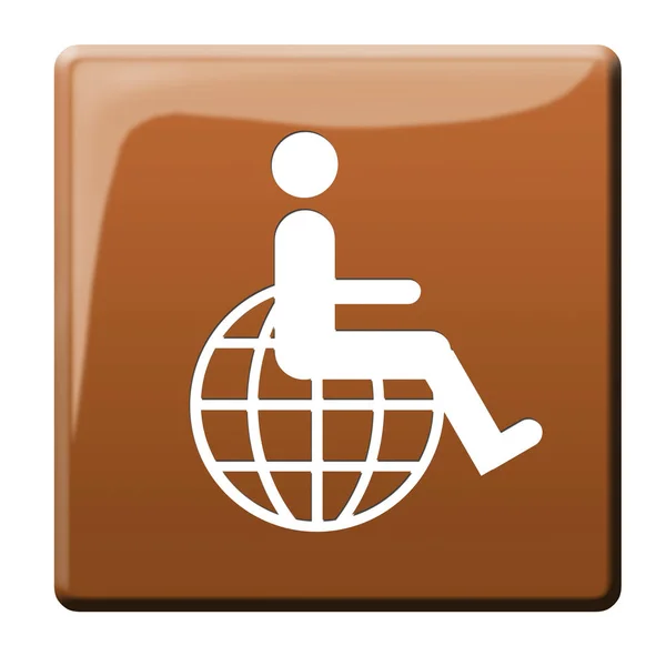 Planeta Silla Ruedas Globalmente Discapacitado — Foto de Stock