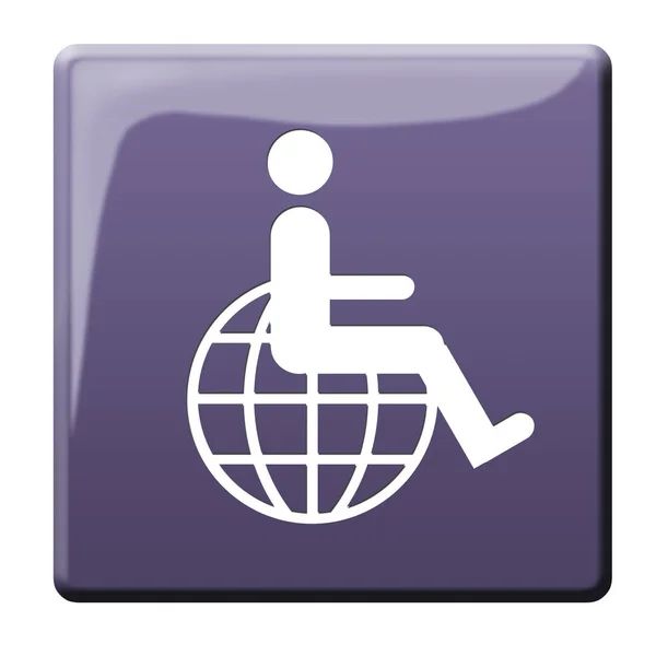 Globalement Handicapés Planète Fauteuil Roulant — Photo