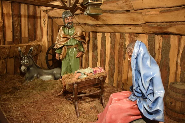 诞生场景 诞生场景 玛利亚 约塞罗 婴儿耶稣 — 图库照片