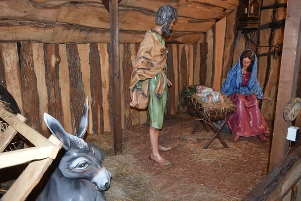 Szopka Szopka Bożonarodzeniowa Niemki Uczta Adwent Jezus Maria Józef Dzieciątko — Zdjęcie stockowe