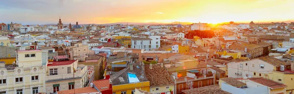 Vista Panoramica Del Centro Storico Valencia Tramonto Spagna — Foto Stock