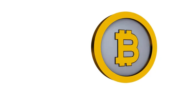 Bitcoin Logo Isoliert Auf Weißem Hintergrund Darstellung — Stockfoto