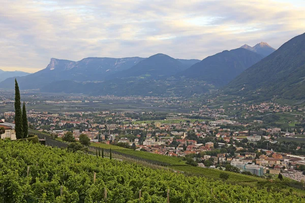Zicht Van Dorf Tirol Meran — Stockfoto