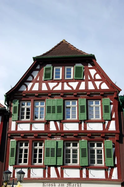 Maison Colombages Sur Place Marché Bretten — Photo