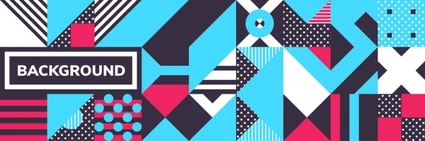 Prosty Baner Dekoracyjnych Wzorów Kwadratowych Modułów Kolorowych Kompozycji Geometrycznej Stylu — Zdjęcie stockowe