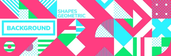 Einfaches Banner Dekorativer Muster Quadratische Module Farbige Geometrische Komposition Skandinavischen — Stockfoto