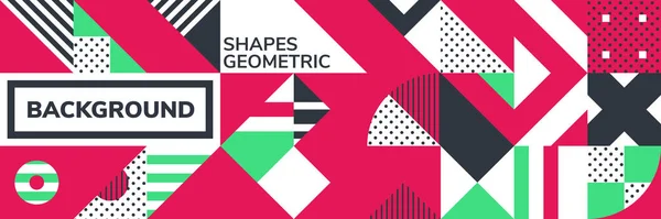 Eenvoudige Banner Van Decoratieve Patronen Vierkante Modules Gekleurde Geometrische Compositie — Stockfoto