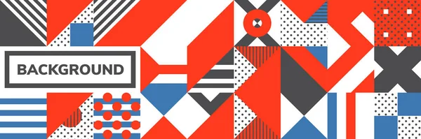 Egyszerű Banner Dekoratív Minták Négyzet Modulok Színes Geometriai Összetétel Skandináv — Stock Fotó