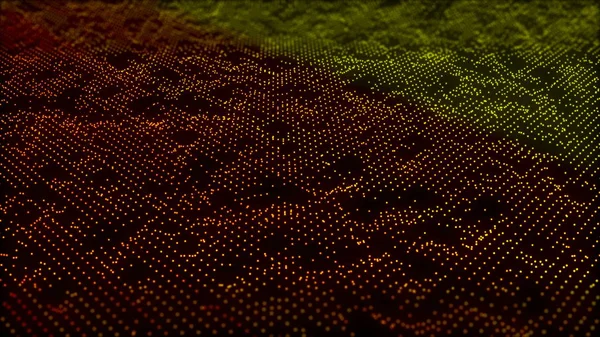 小さな金の粒子と抽象的な背景は レンダリング — ストック写真
