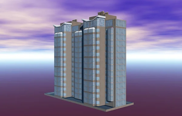 Visualisering Moderne Lejlighed Bygning Gøre - Stock-foto
