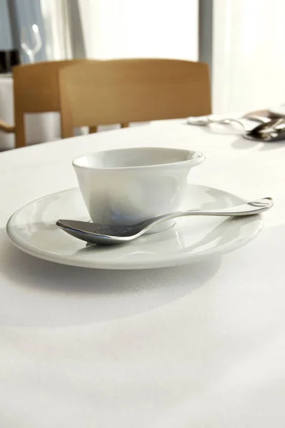 Кофейная Чашка Столе Ресторане — стоковое фото