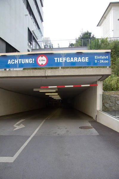 Bejárat Grazi Mélygarázsba Stájerországban — Stock Fotó