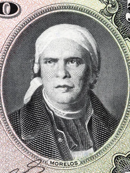 Jose Maria Morelos Portrait Mexican Money — 스톡 사진